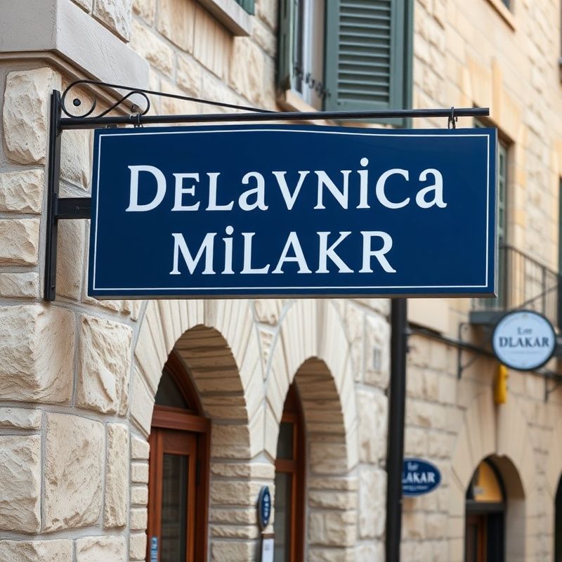 Ulična tabla delavnice Delavnica Mlakar na ulici v Velenju